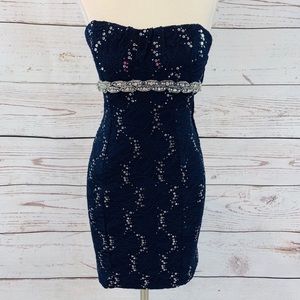 MY MICHELLE Navy Strapless Mini Dress | Juniors 7
